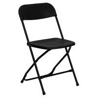 Black Folding Chair with Black Frame